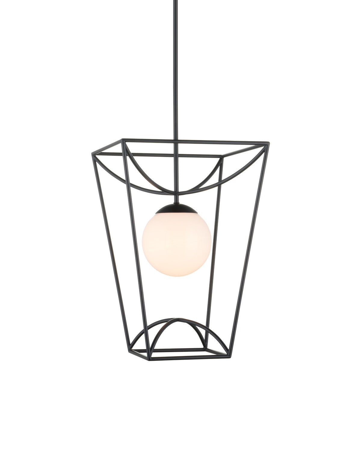 Currey and Company - 9500-0011 - One Light Lantern - Rochefort Collection - Black/White