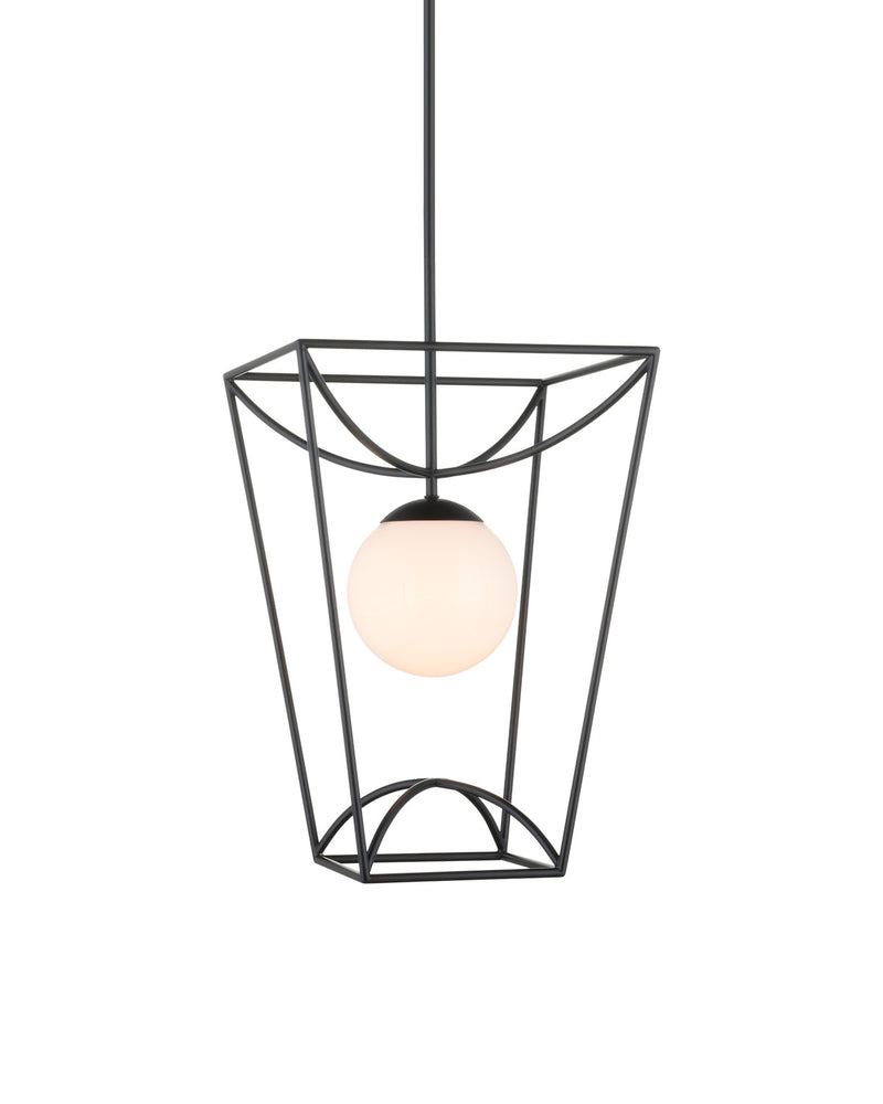 Currey and Company - 9500-0011 - One Light Lantern - Rochefort Collection - Black/White