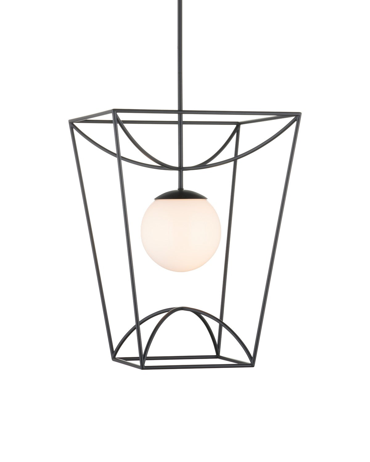 Currey and Company - 9500-0012 - One Light Lantern - Rochefort Collection - Black/White