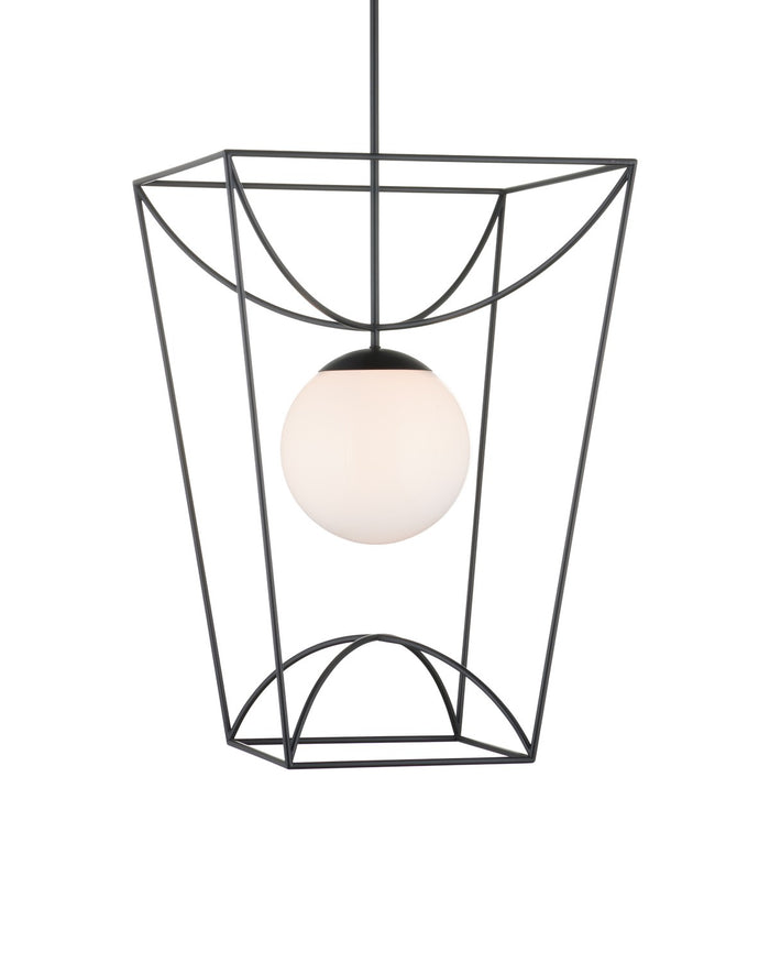 Currey and Company - 9500-0013 - One Light Lantern - Rochefort - Black/White