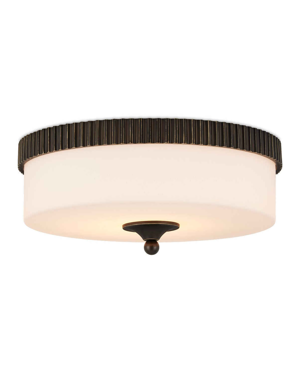 Currey and Company - 9999-0073 - One Light Flush Mount - Bryce Collection - Oil Rubbed Bronze/White
