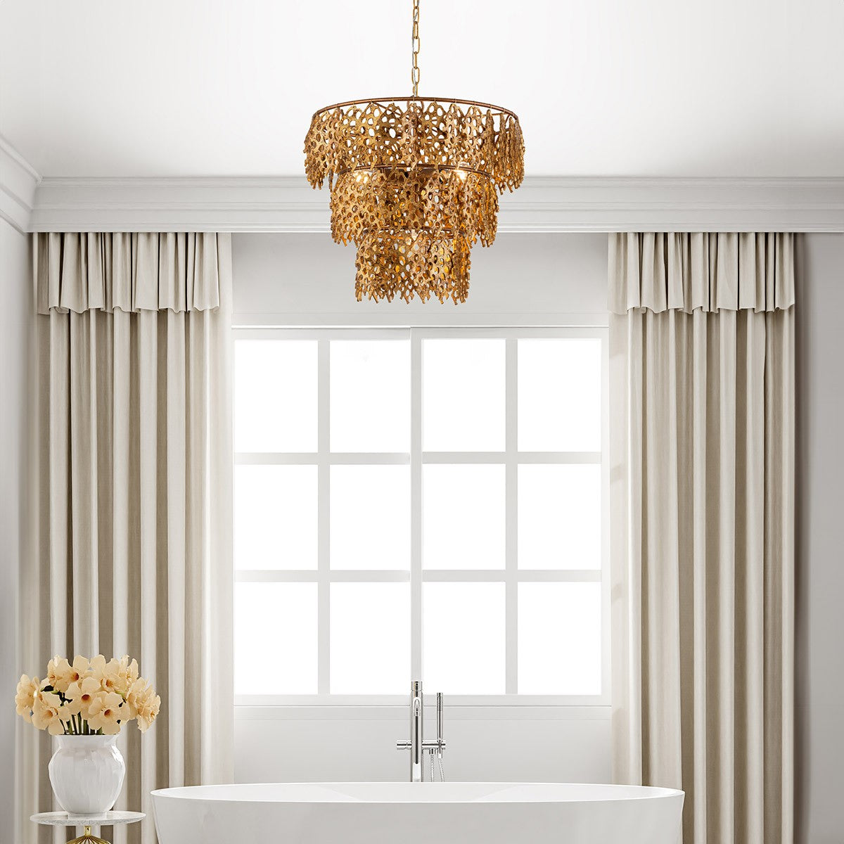 Lucas + McKearn - PD9710G-4 - Four Light Pendant - Coral Luxe - Gold