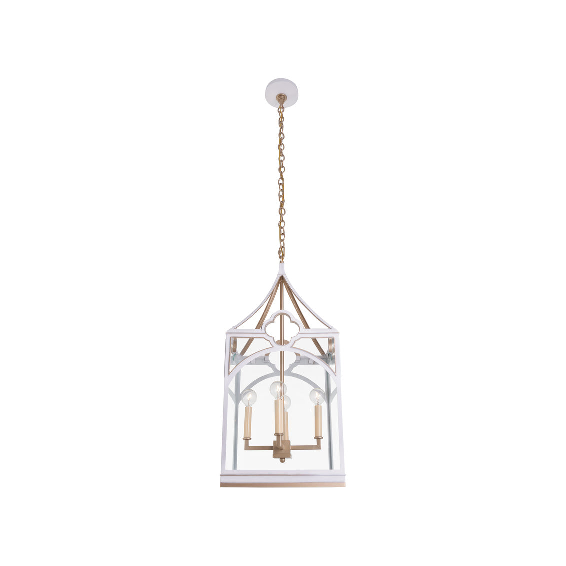 Chelsea House Quatrefoil Lantern - White