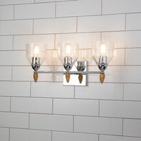 Lucas + McKearn - BB1000PC-3-F2G - Three Light Vanity - Felice - Polished Chrome