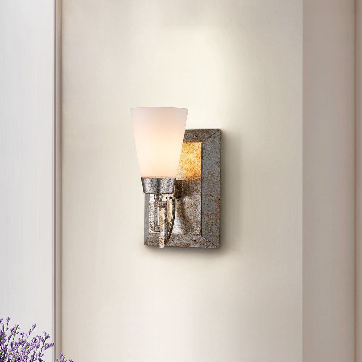 Lucas + McKearn - BB1006S-1 - One Light Bath - Lemuria - Silver Leaf