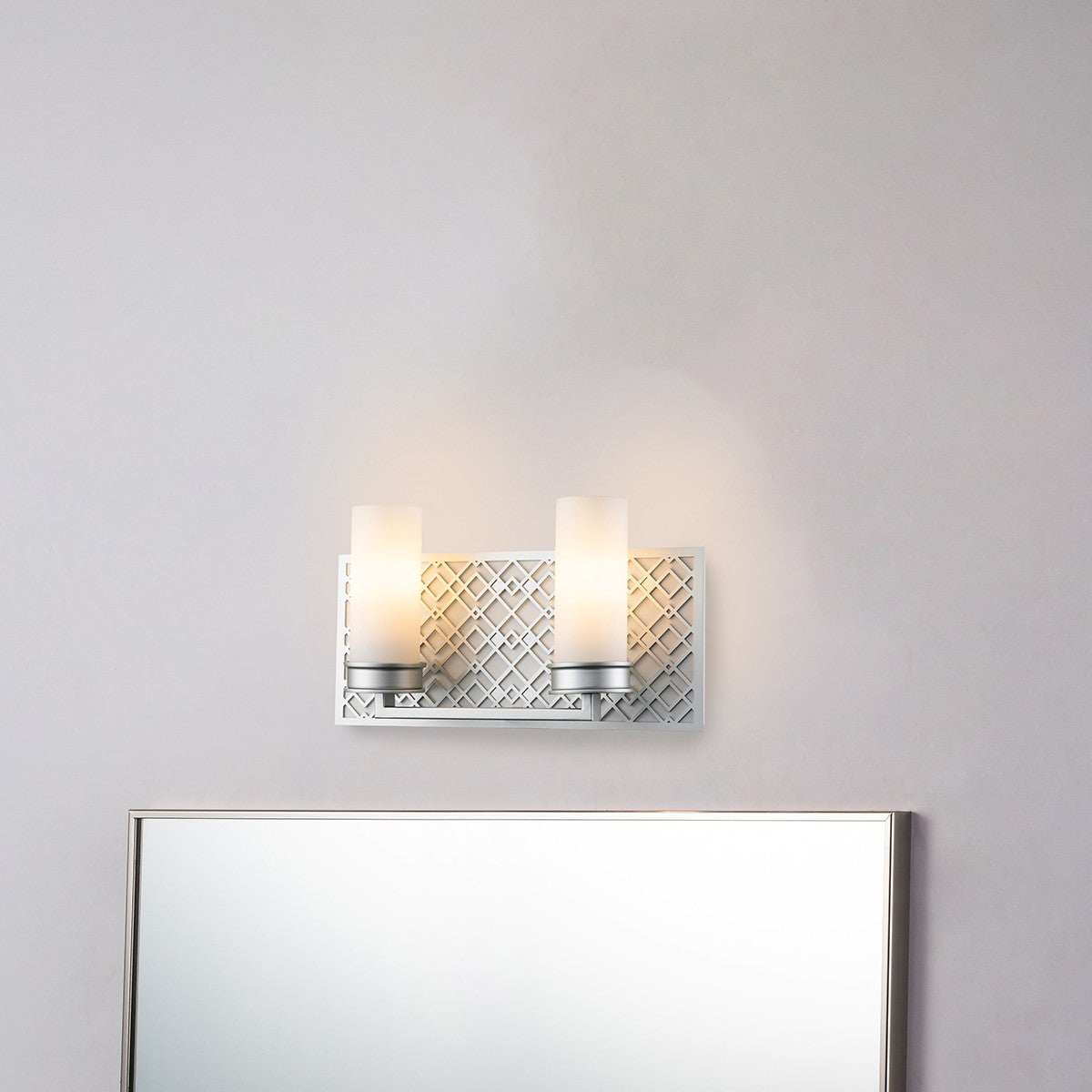 Lucas + McKearn - BB1185LS-2 - Two Light Bath - Ziggy - Lacquered Silver