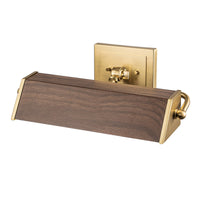 Lucas + McKearn - CADE-PLM-WF - Two Light Picture Light - Cade - Wood With Brush Brass