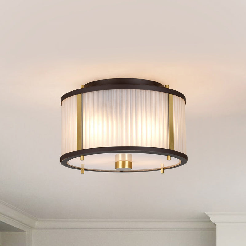 Lucas + McKearn - PD-CORONA2P-BAB - Two Light Flush Mount - Corona - Museum Bronze