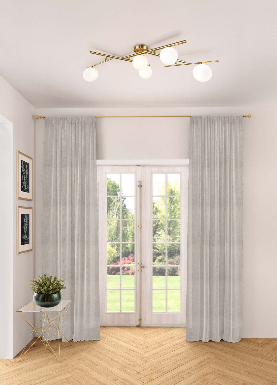 Artcraft - AC11975BR - Five Light Semi-Flush Mount - Modena - Plated Brushed Brass