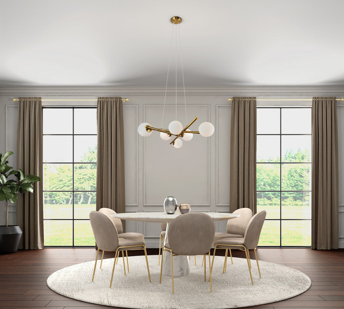 Artcraft - AC11976BR - Six Light Chandelier - Modena - Plated Brushed Brass