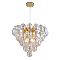 Artcraft - AC11994LU - 13 Light Chandelier - Globo - Brushed Brass, Iridescent