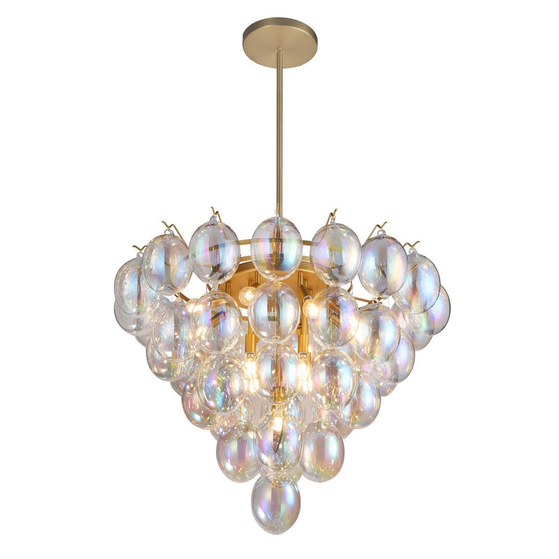 Artcraft - AC11994LU - 13 Light Chandelier - Globo - Brushed Brass, Iridescent