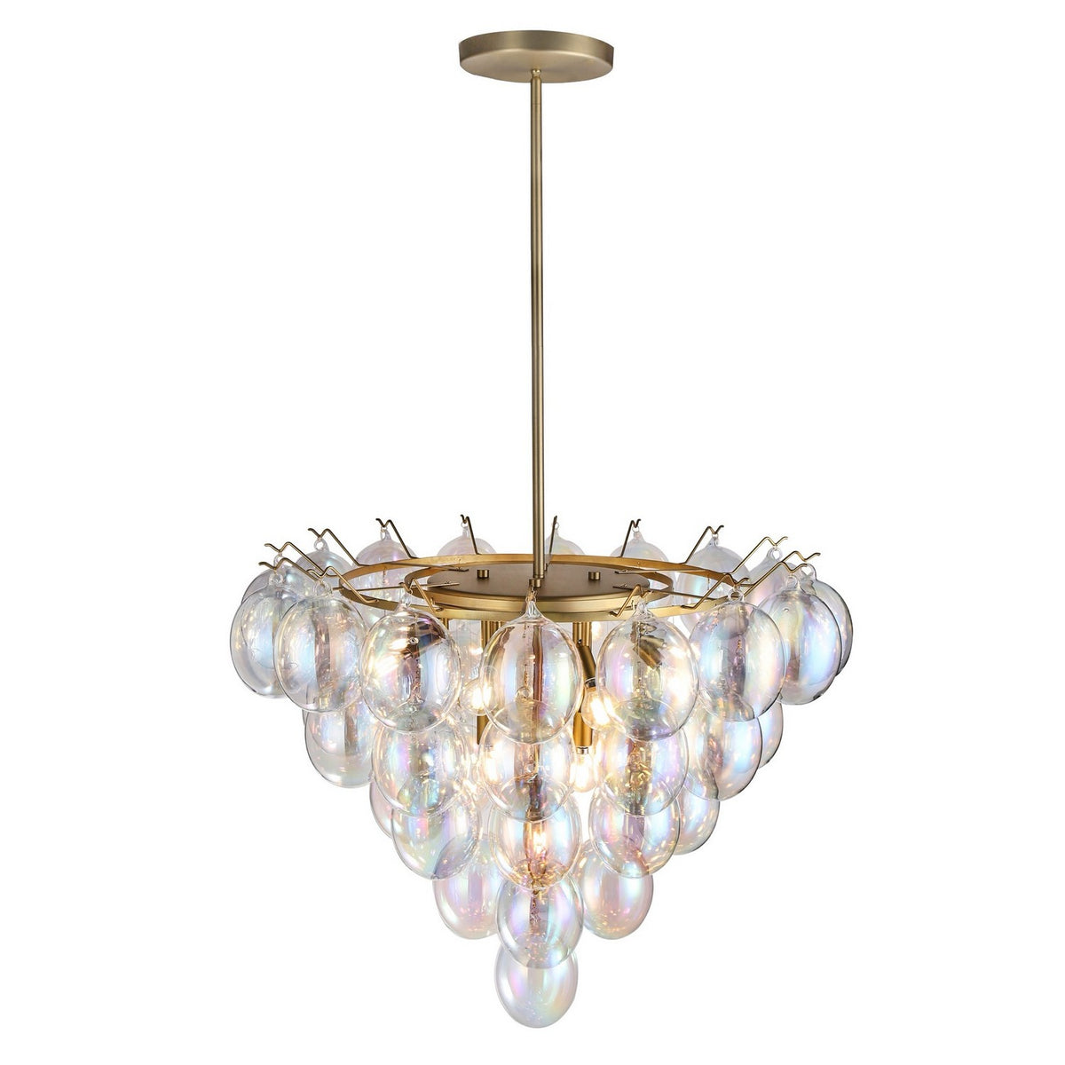 Artcraft - AC11994LU - 13 Light Chandelier - Globo - Brushed Brass, Iridescent