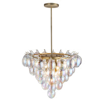 Artcraft - AC11994LU - 13 Light Chandelier - Globo - Brushed Brass, Iridescent