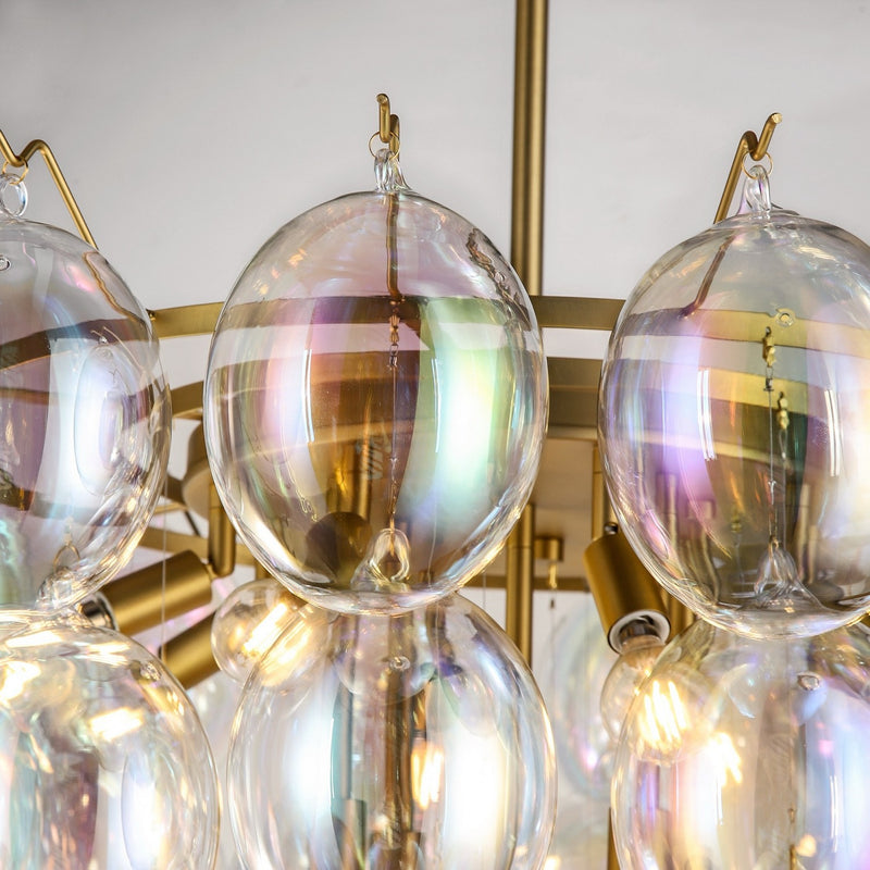 Artcraft - AC11994LU - 13 Light Chandelier - Globo - Brushed Brass, Iridescent