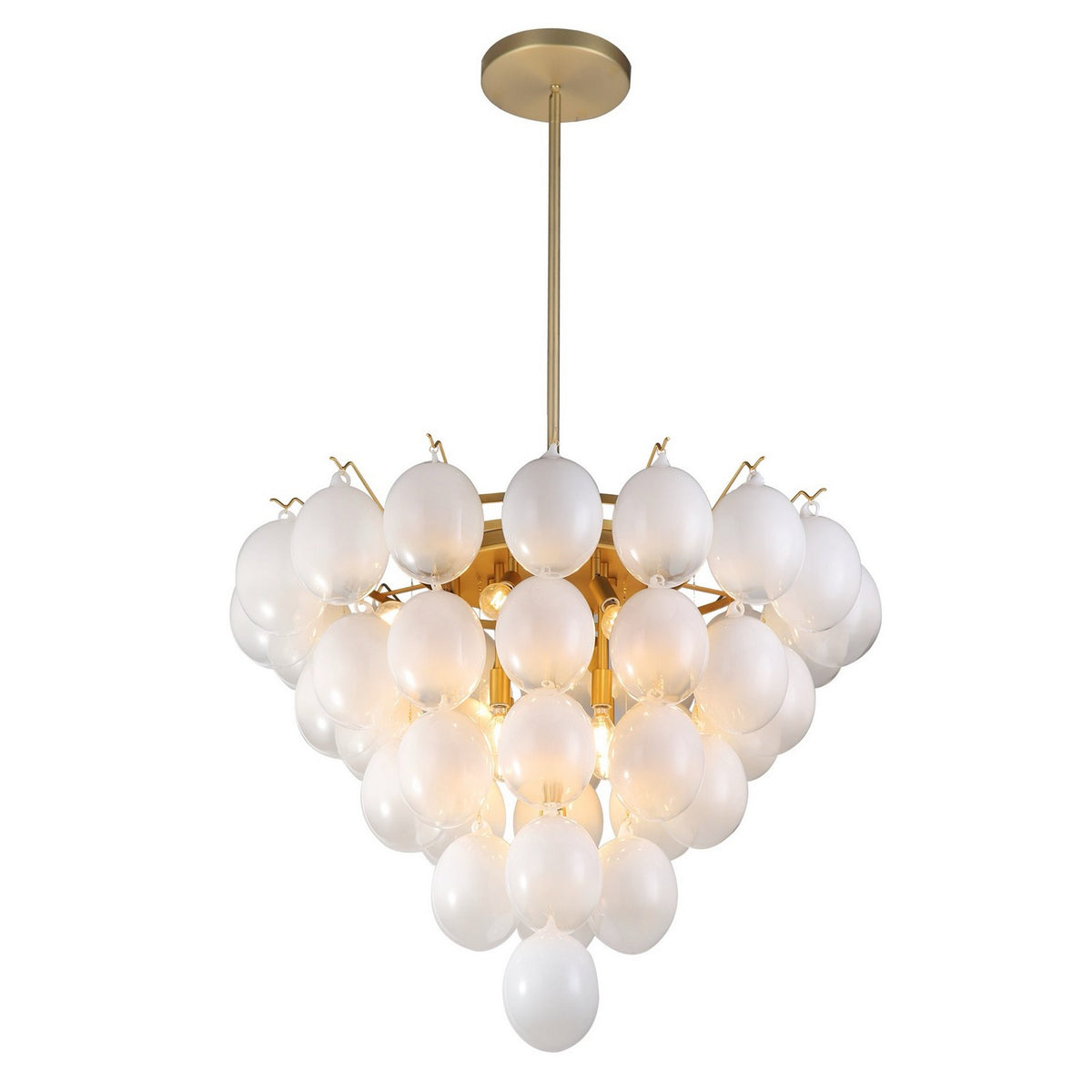 Artcraft - AC11994WH - 13 Light Chandelier - Globo - Brushed Brass, Ombre White