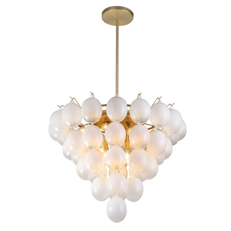 Artcraft - AC11994WH - 13 Light Chandelier - Globo - Brushed Brass, Ombre White
