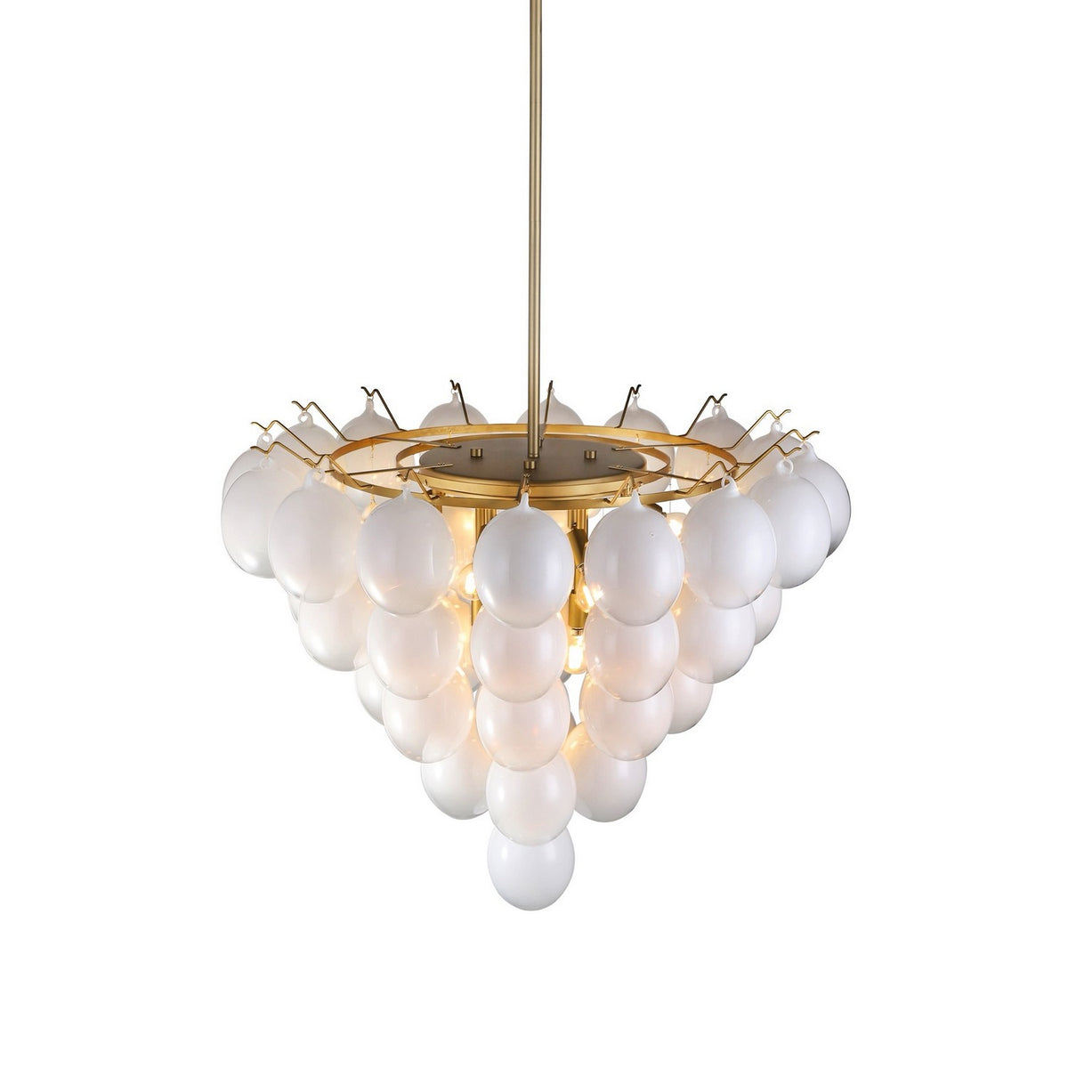 Artcraft - AC11994WH - 13 Light Chandelier - Globo - Brushed Brass, Ombre White
