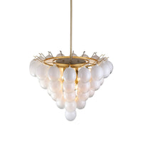 Artcraft - AC11994WH - 13 Light Chandelier - Globo - Brushed Brass, Ombre White