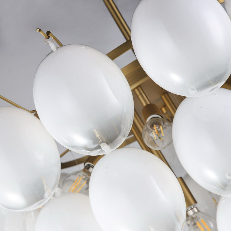 Artcraft - AC11994WH - 13 Light Chandelier - Globo - Brushed Brass, Ombre White