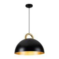 Artcraft - AC12000BB - One Light Pendant - Pantheon - Black, Rust Brass