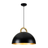 Artcraft - AC12000BB - One Light Pendant - Pantheon - Black, Rust Brass