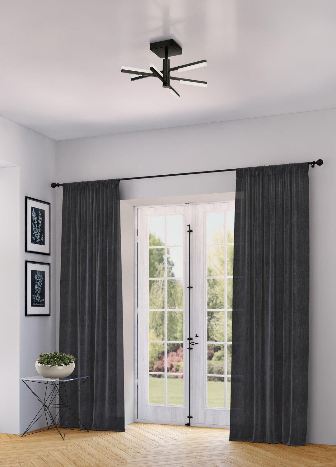 Artcraft - AC7706BK - LED Semi-Flush Mount - Stix - Black