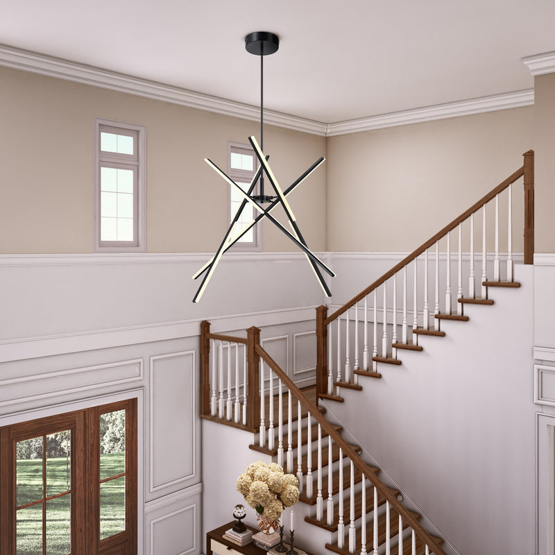 Artcraft - AC7709BK - LED Chandelier - Stix - Black
