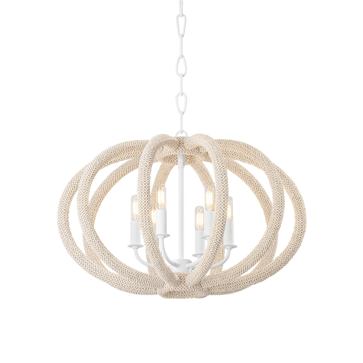 Hudson Valley - 1206-WP - Six Light Chandelier - Lewiston - White Plaster