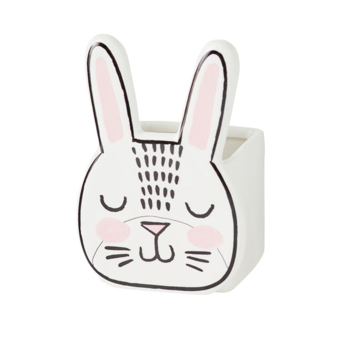 Design Shop White Bashful Bunny Pot, 2.75" X 4.75", Set of 6.