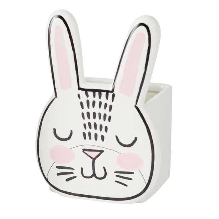 Design Shop White Bashful Bunny Pot, 4" X 5.75", Set of 6.