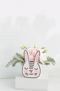 Design Shop White Bashful Bunny Pot, 4" X 5.75", Set of 6.