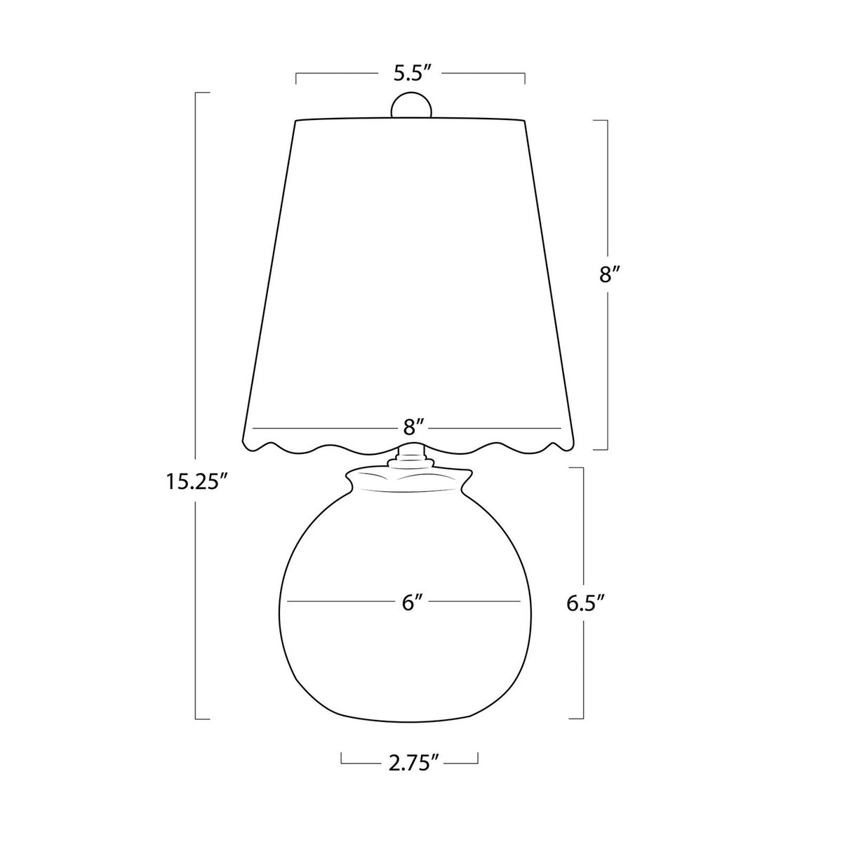 Regina Andrew - 13-1619 - One Light Mini Lamp - Amoria - Ivory