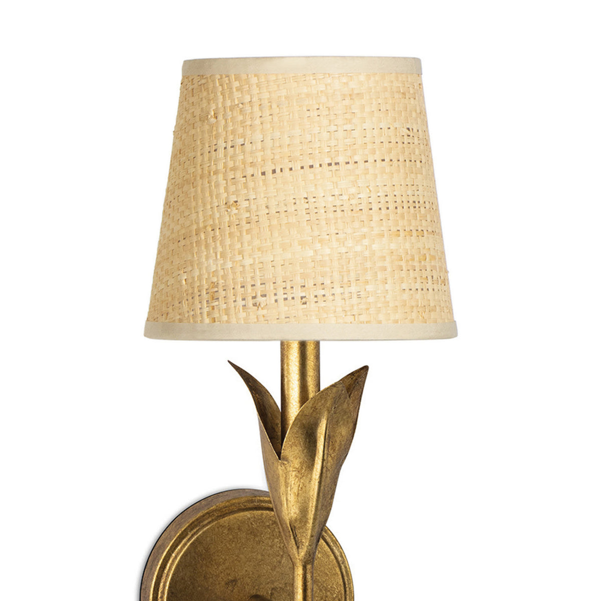 Regina Andrew - 15-1218GLD-RAT - One Light Wall Sconce - River Reed - Antique Gold Leaf
