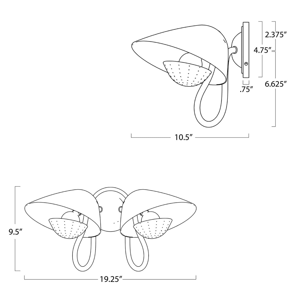 Regina Andrew - 15-1231NB - Two Light Wall Sconce - Keaton - Natural Brass