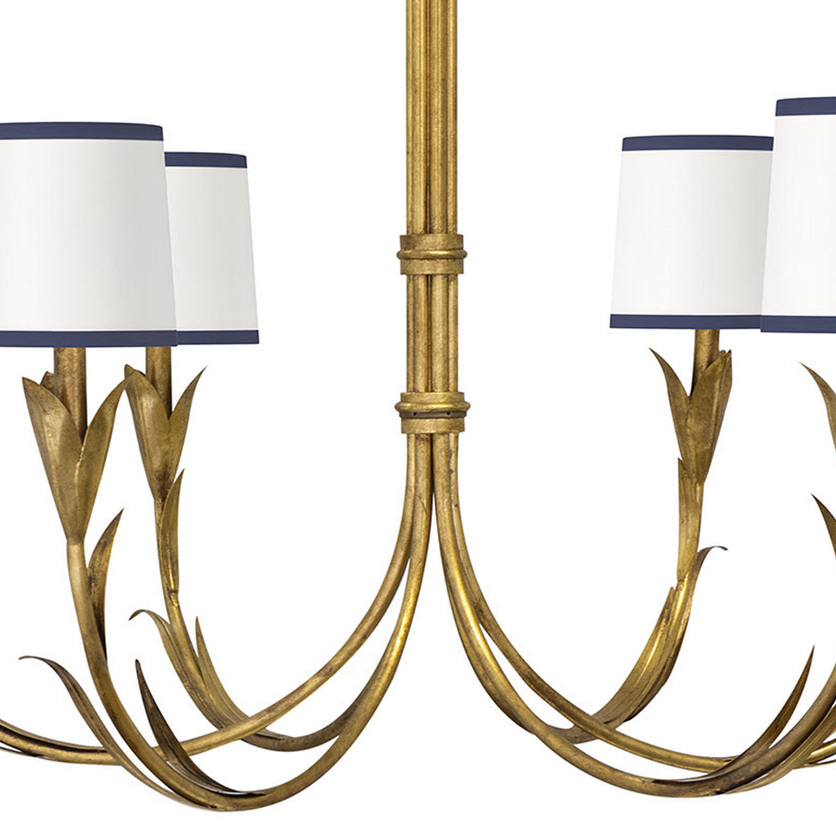 Regina Andrew - 16-1416GLD-NAV - Six Light Chandelier - River Reed - Antique Gold Leaf