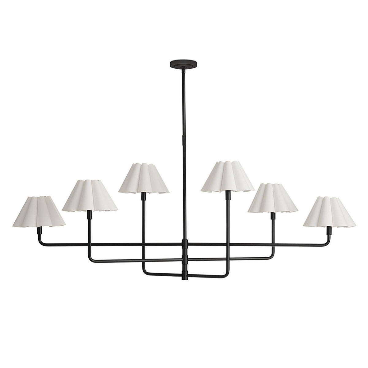 Regina Andrew - 16-1454BB-WT - Six Light Chandelier - Polly - Blackened Brass