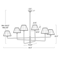 Regina Andrew - 16-1454NB-WT - Six Light Chandelier - Polly - Natural Brass