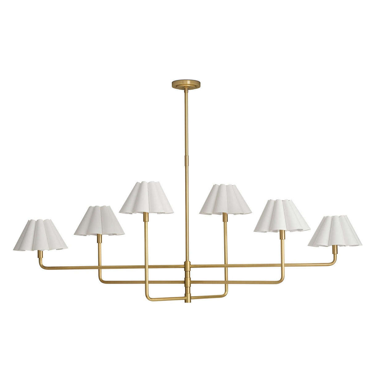 Regina Andrew - 16-1454NB-WT - Six Light Chandelier - Polly - Natural Brass