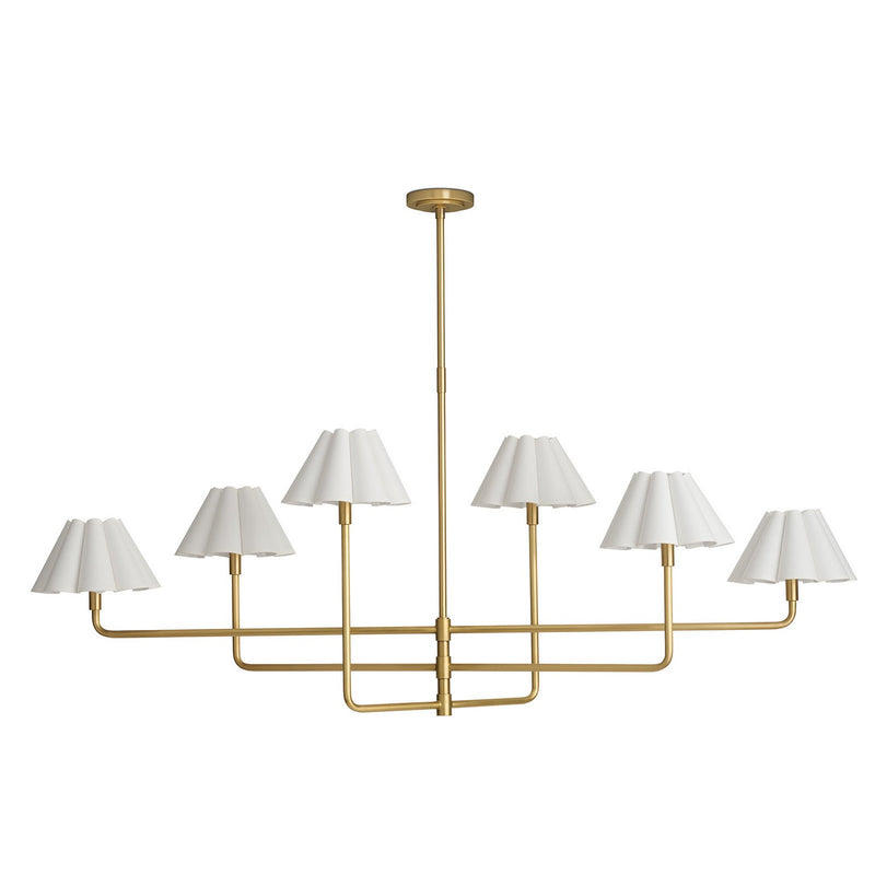 Regina Andrew - 16-1454NB-WT - Six Light Chandelier - Polly - Natural Brass