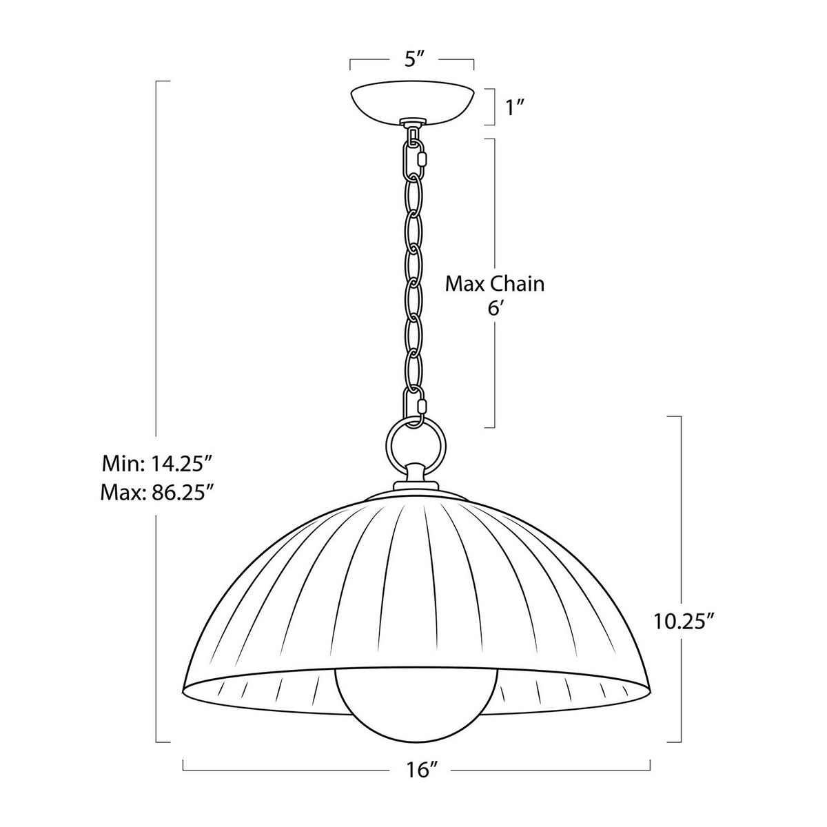Regina Andrew - 16-1469 - One Light Pendant - Dariel - White