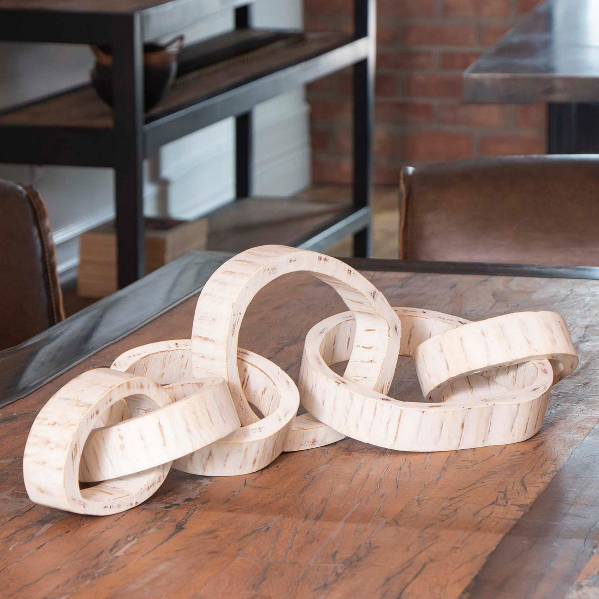Regina Andrew - 20-1238WT - Centerpiece - Wooden Links - White