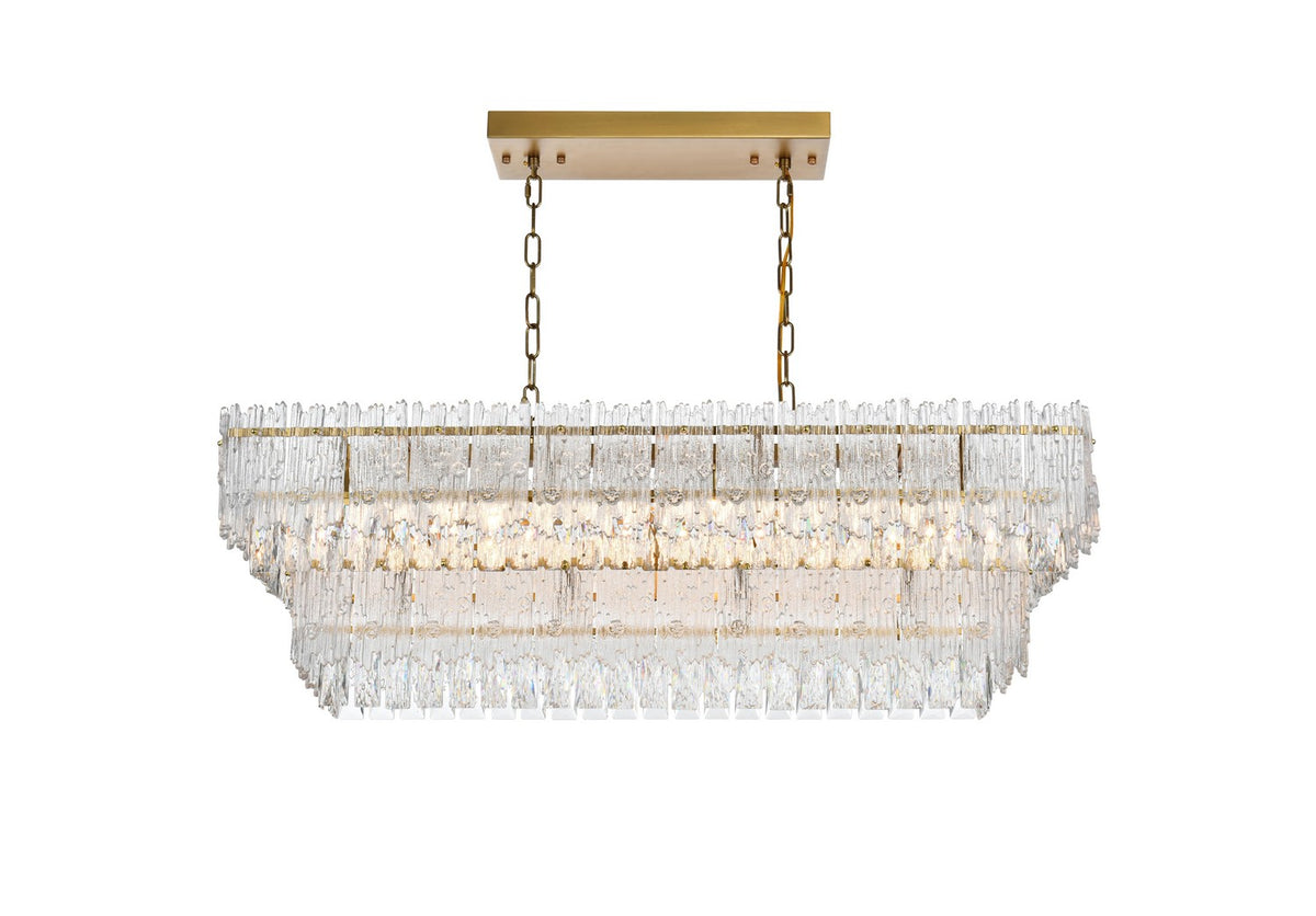 Elegant Lighting - 1780G37SG - Six Light Chandelier - Emilia - Satin Gold and Clear