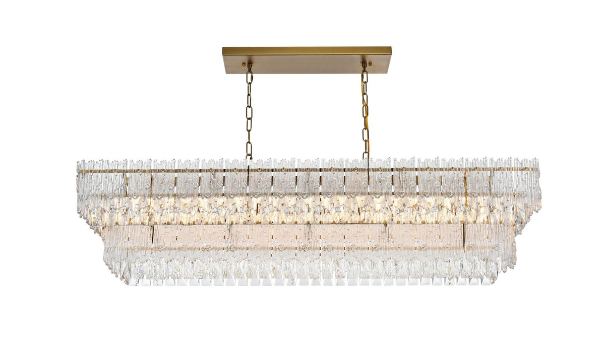Elegant Lighting - 1780G50SG - Eight Light Chandelier - Emilia - Satin Gold and Clear