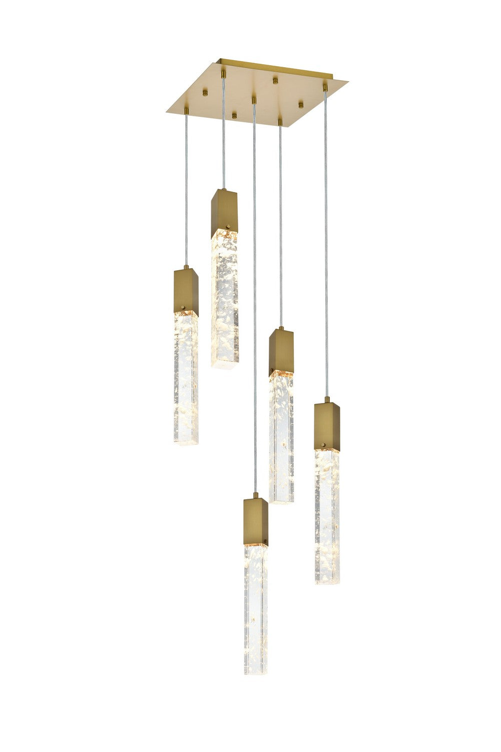 Elegant Lighting - 2088D16SG - Five Light Pendant - Aurora - Satin Gold