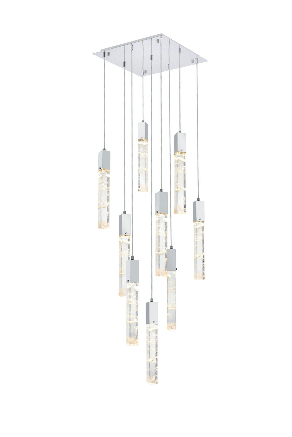 Elegant Lighting - 2088D20C - Nine Light Pendant - Aurora - Chrome and Clear