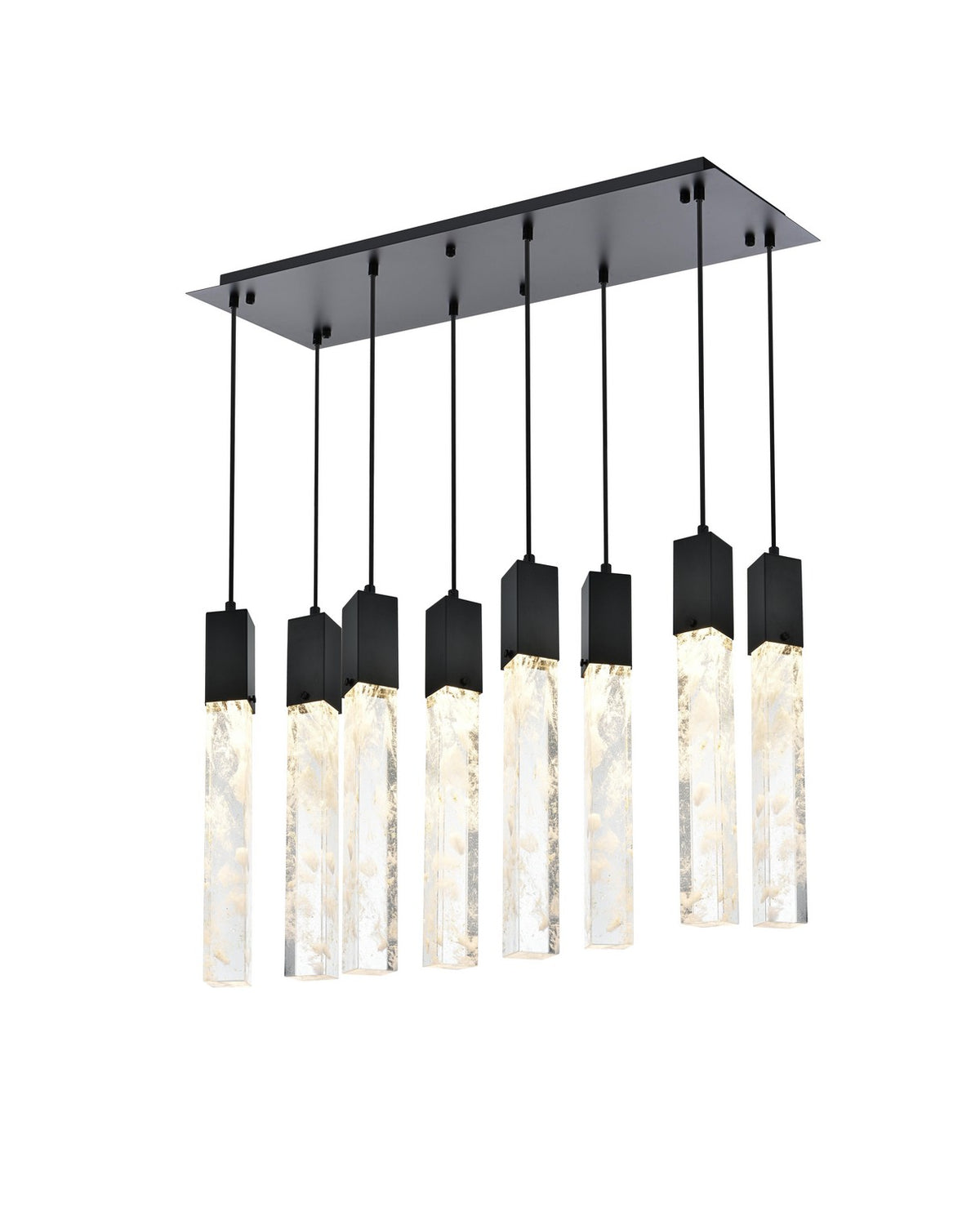 Elegant Lighting - 2088D36BK - Eight Light Pendant - Aurora - Black