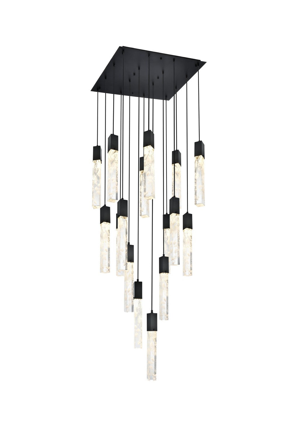 Elegant Lighting - 2088G30BK - 16 Light Pendant - Aurora - Black and Clear