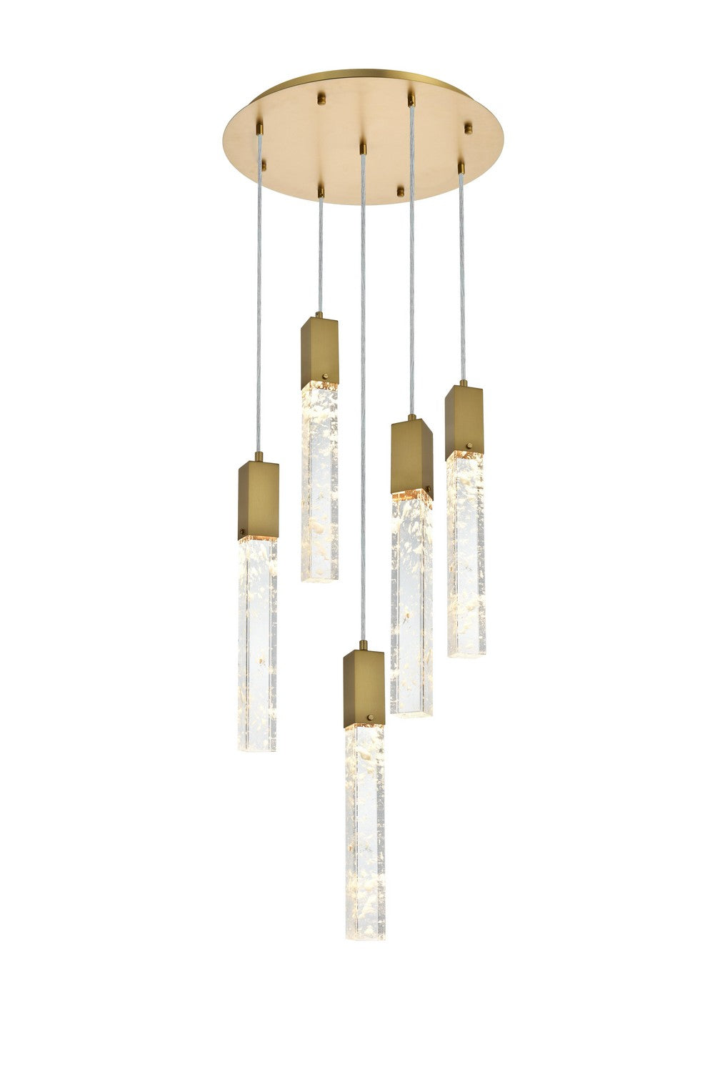 Elegant Lighting - 2089D20SG - Five Light Chandelier - Aurora - Satin Gold and Clear