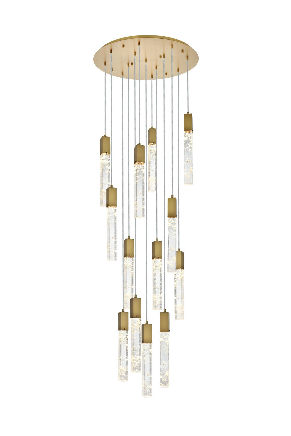 Elegant Lighting - 2089G30SG - 13 Light Chandelier - Aurora - Satin Gold and Clear